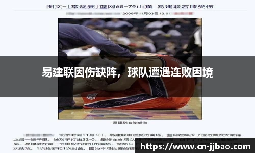 易建联因伤缺阵，球队遭遇连败困境